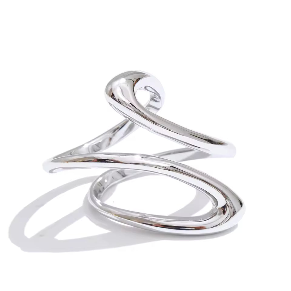 Minimalist Geometric Stainless Steel Ring – Unique Elegant Design