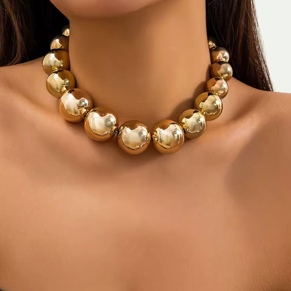 Oversized Acrylic Chain Necklace – Chunky Ball Jewelry for Women