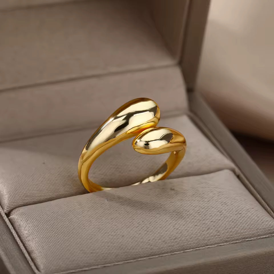 2024 Trendy Gold Stainless Steel Ring – Women’s Fashion Jewelry